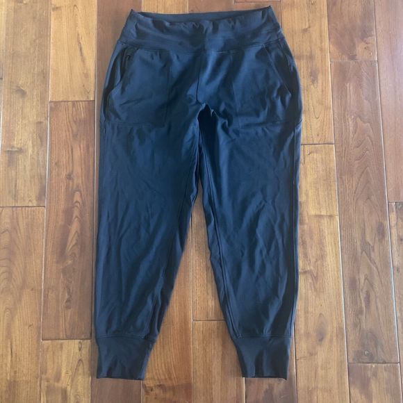 ATHLETA Salutation Jogger Large Black Breathable Soft Powervita Athleisure Pants - Picture 2 of 9